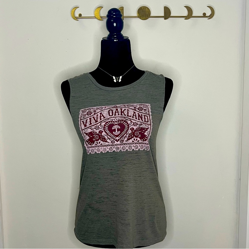 Oaklandish Viva Oakland olive green muscle shirt - Small